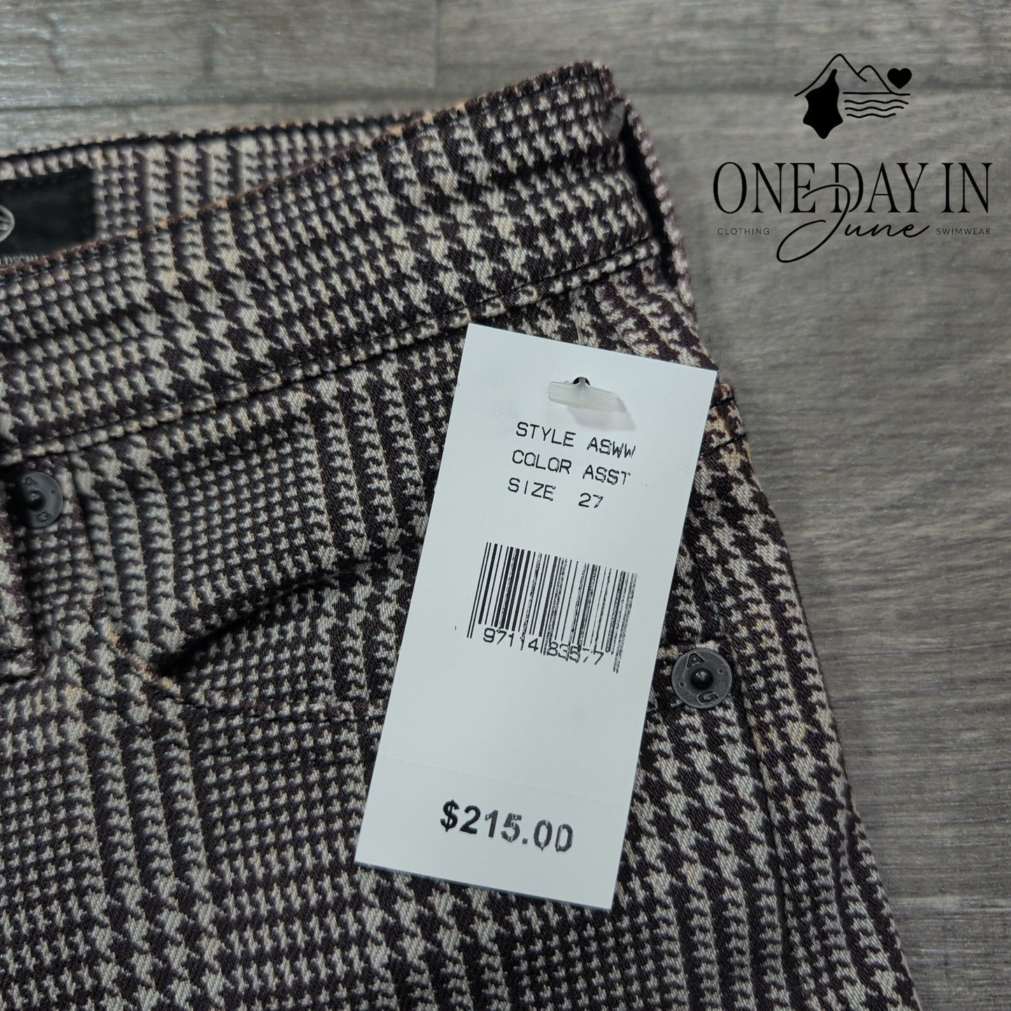 AG Adriano Goldschmied Wide Leg Crop Plaid Pants NWT $215 Size 4 (27)