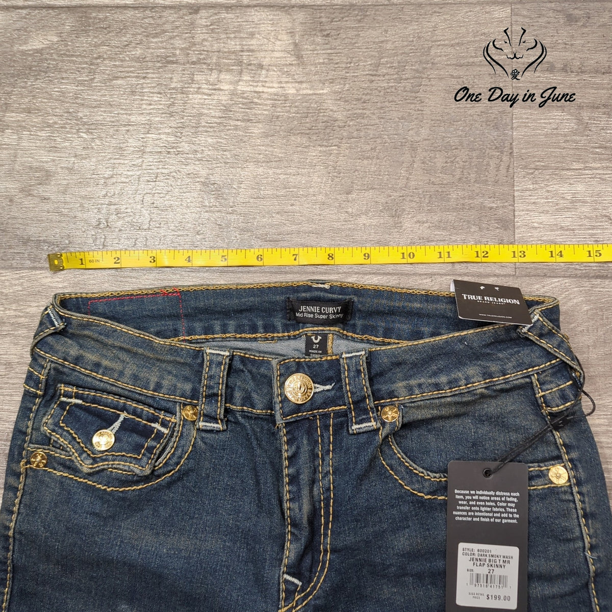 True Religion Jennie Curvy Big T Super Skinny Jeans Dark Wash NWT $199 Size 4
