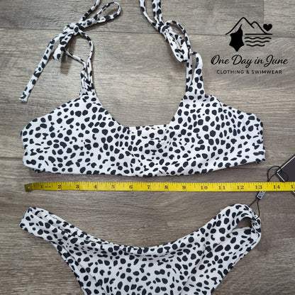 Zaful Dalmation Cheeky Crop Bikini Swimsuit Size M
