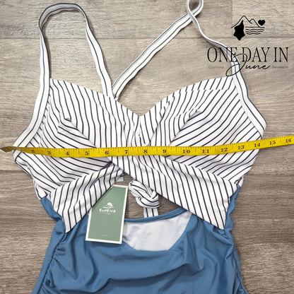 Eomenie Cross Front Cut Out One Piece Swimsuit Size S