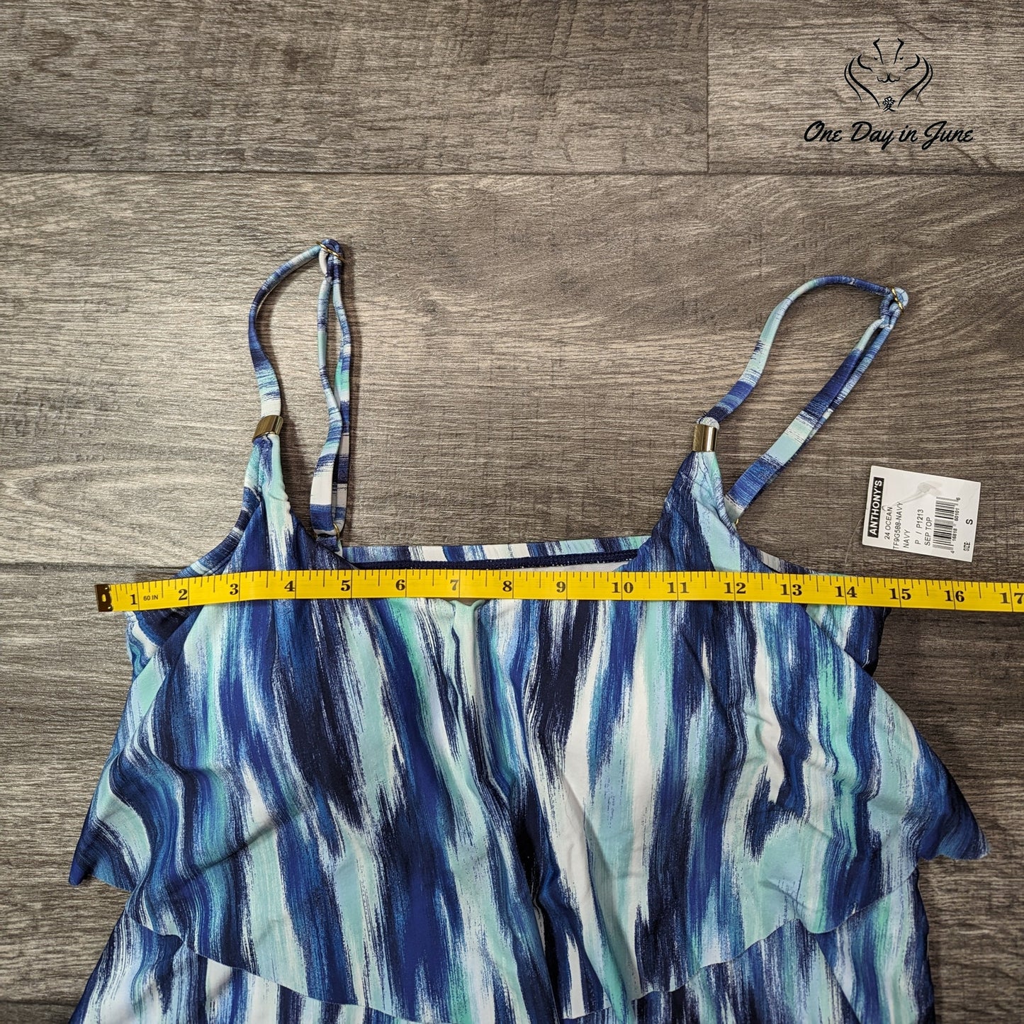 24th & Ocean Tiered Tankini Top Size S