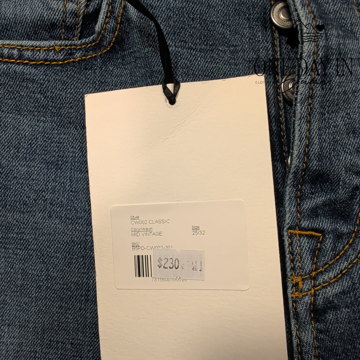 Jeanerica CW002 Classic Straight Leg Jeans Mid Vintage NWT Size 0 (25)