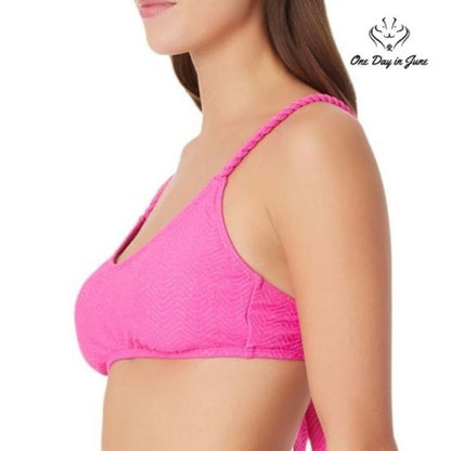 Sugar Beach Textured Bralette Bikini Top Size M