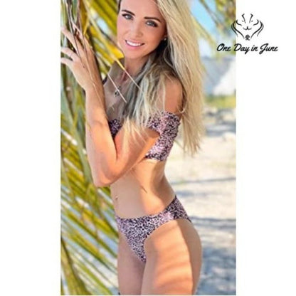 Prettygarden Off Shoulder Bikini Swimsuit Size S