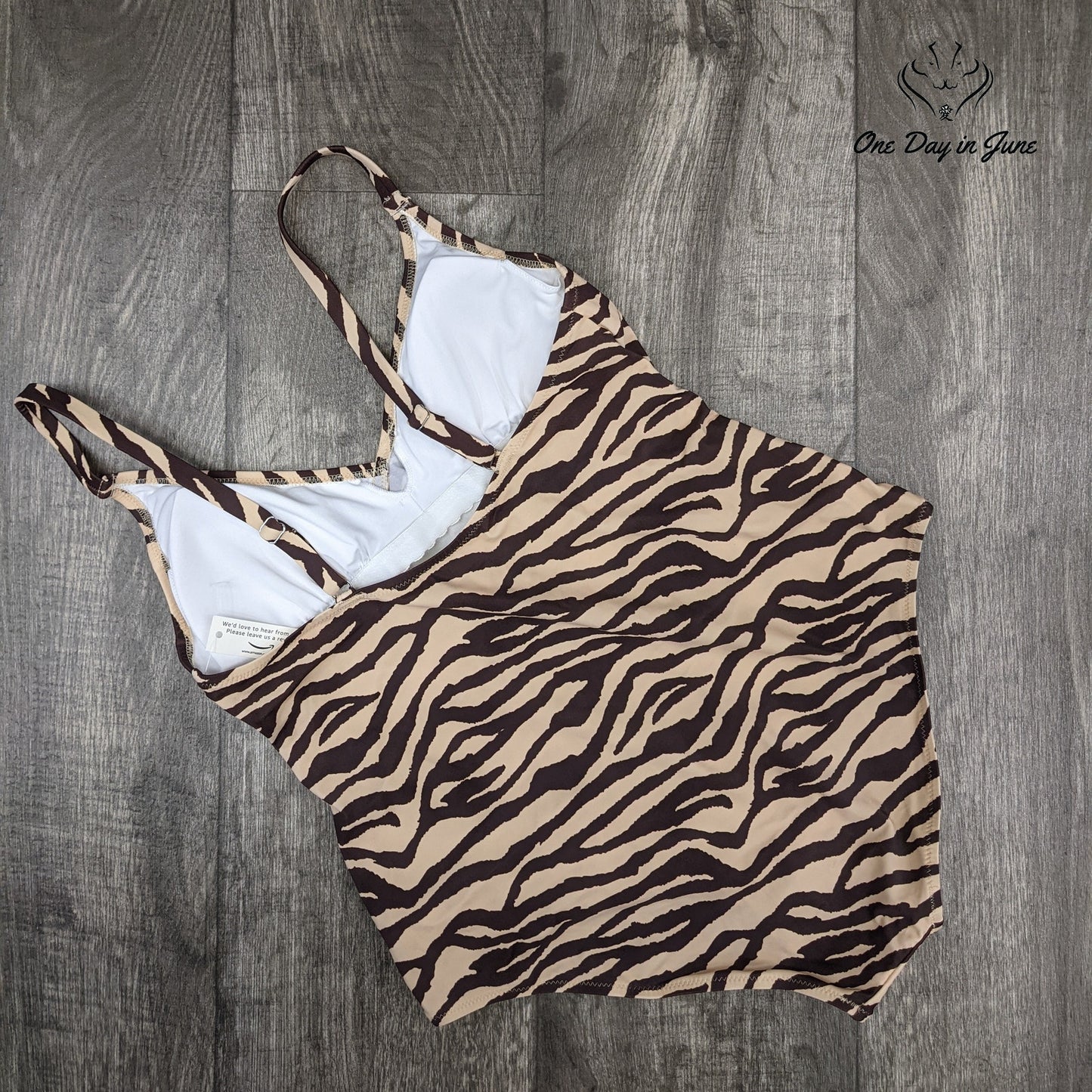 Iris & Lilly Animal Print One Piece Swimsuit Size L