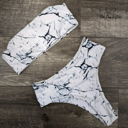 Omkagi Bandeau High Waist Bikini Swimsuit Size S