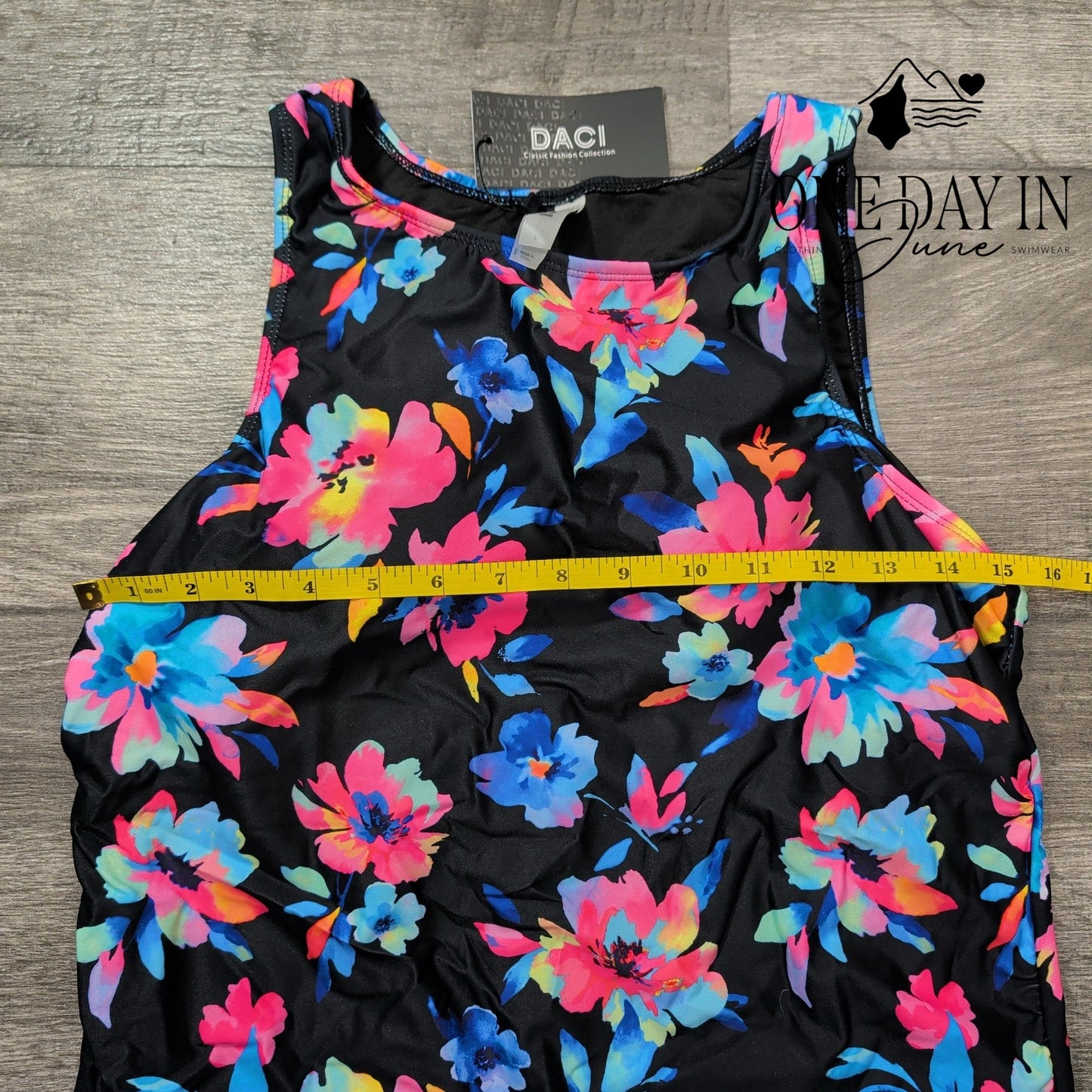 Daci Floral High Neck Tankini Top Size L