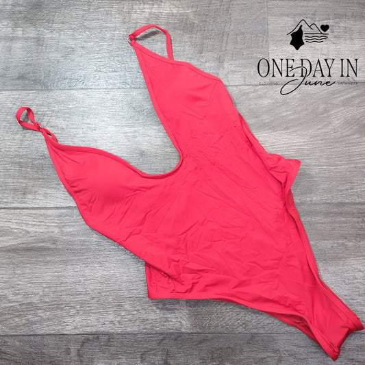 Esonlar Deep V Cheeky One Piece Swimsuit Size M