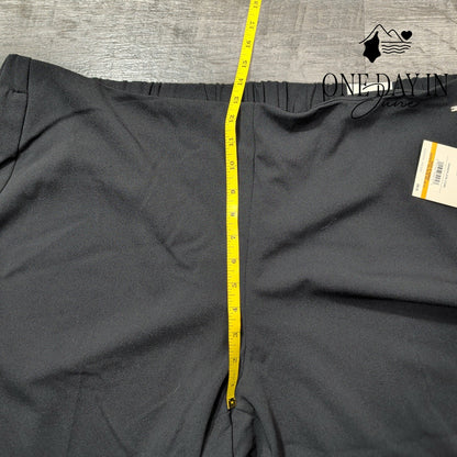 Anne Klein NWT Plus Size Slim Crop Pull On Pants Black Stretch Career Size 3X