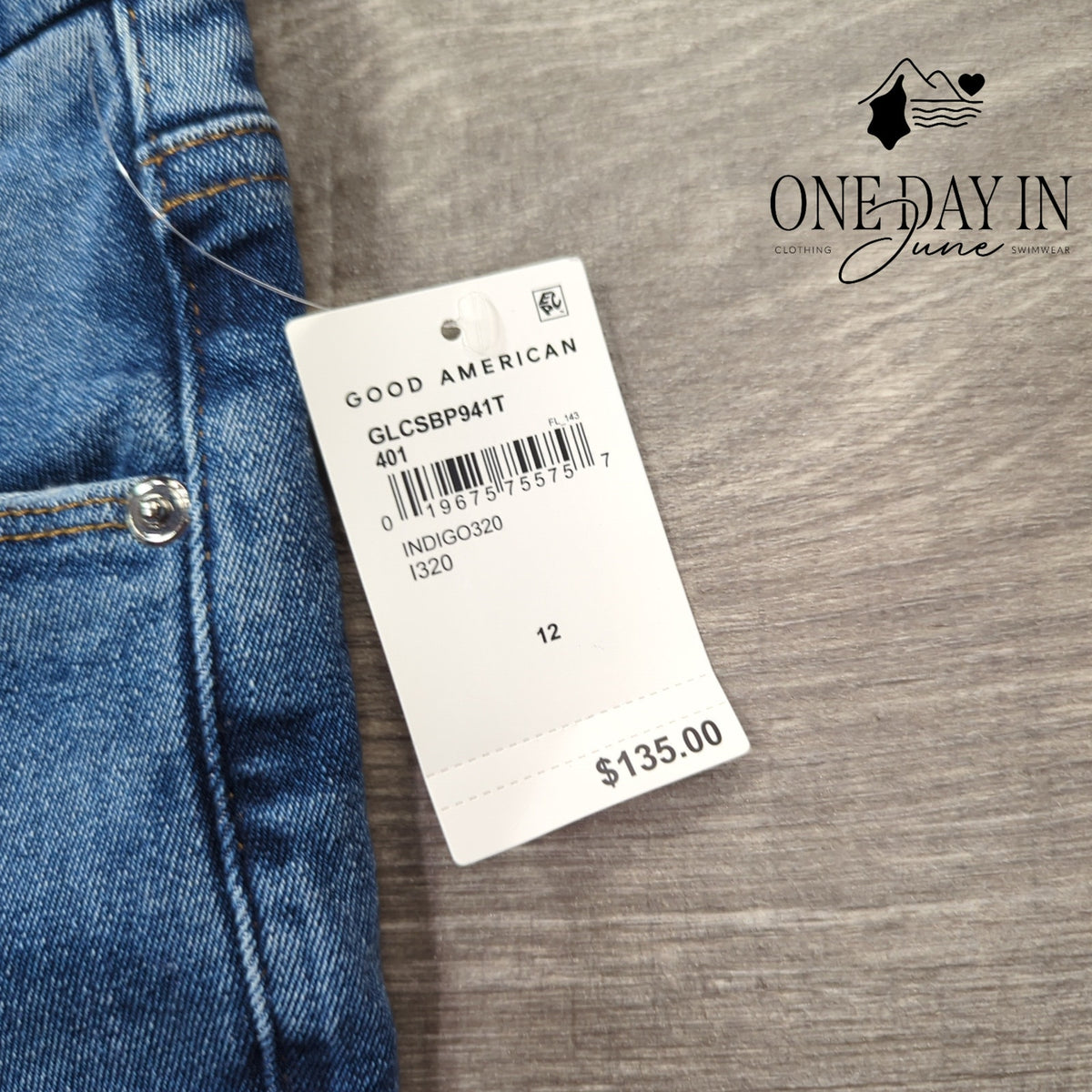 Good American Good Legs Crop Skinny Jeans Distressed Indigo NWT Size 12 (31)