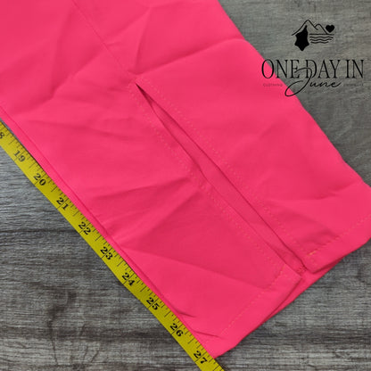 Boohoo Neon Split Front Tailored Trouser Pants Size 12