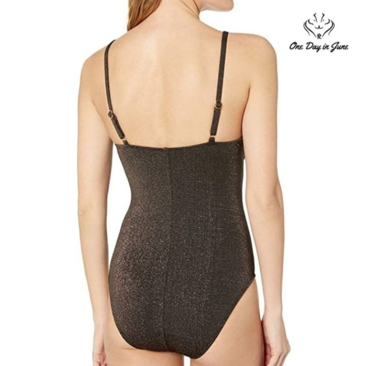 Kenneth Cole Push Up Mio One Piece Swimsuit Bronze Metallic NWT Size 3X