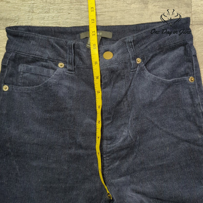 Forever 21 Slim Leg Corduroy Pants Navy Blue Five Pocket Size S