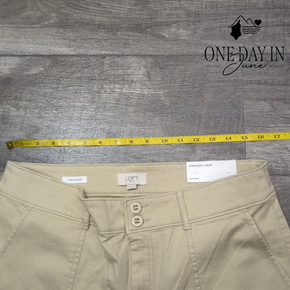 Loft Mid Rise Straight Crop Pants Size 12