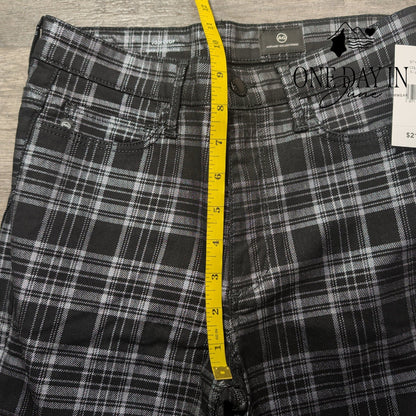AG Adriano Goldschmied Jodi Crop High Rise Slim Flare Plaid Jeans NWT Size 2