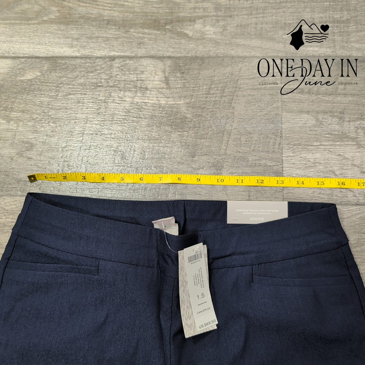 Chico's So Slimming Brigitte Slim Crop Pants Navy Blue Stretch NWT Size 10