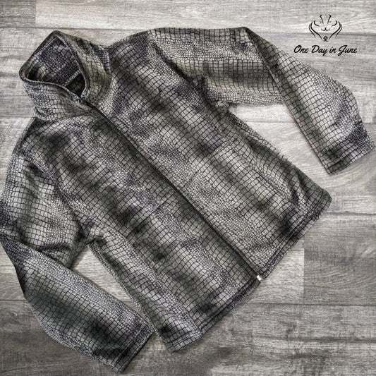 Andrea Faye Snake Skin Fleece Zip Up Jacket Size S