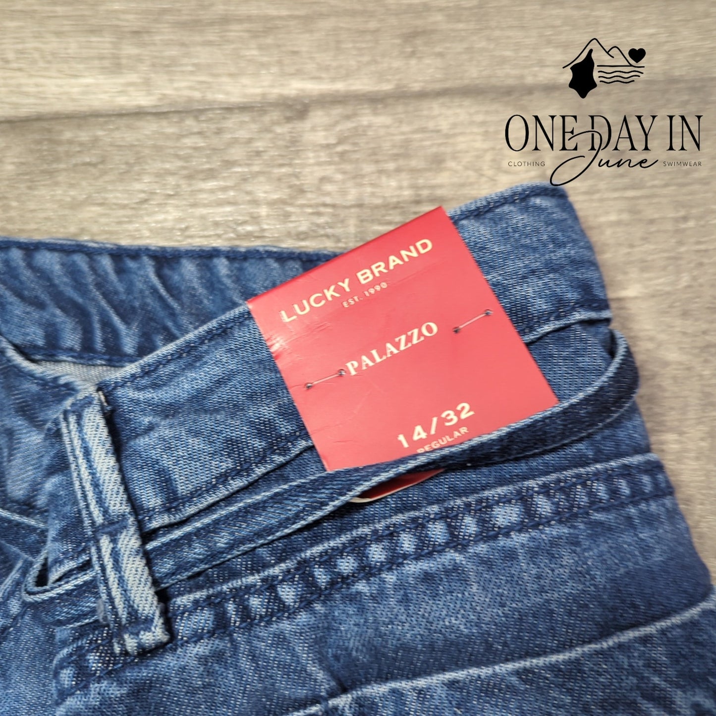 Lucky Brand Palazo Liquid Denim Wide Leg Jeans Size 14