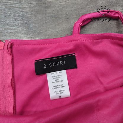 B. Smart Juniors V Neck Spaghetti Strap Bodycon Mini Dress Hot Pink Size 15