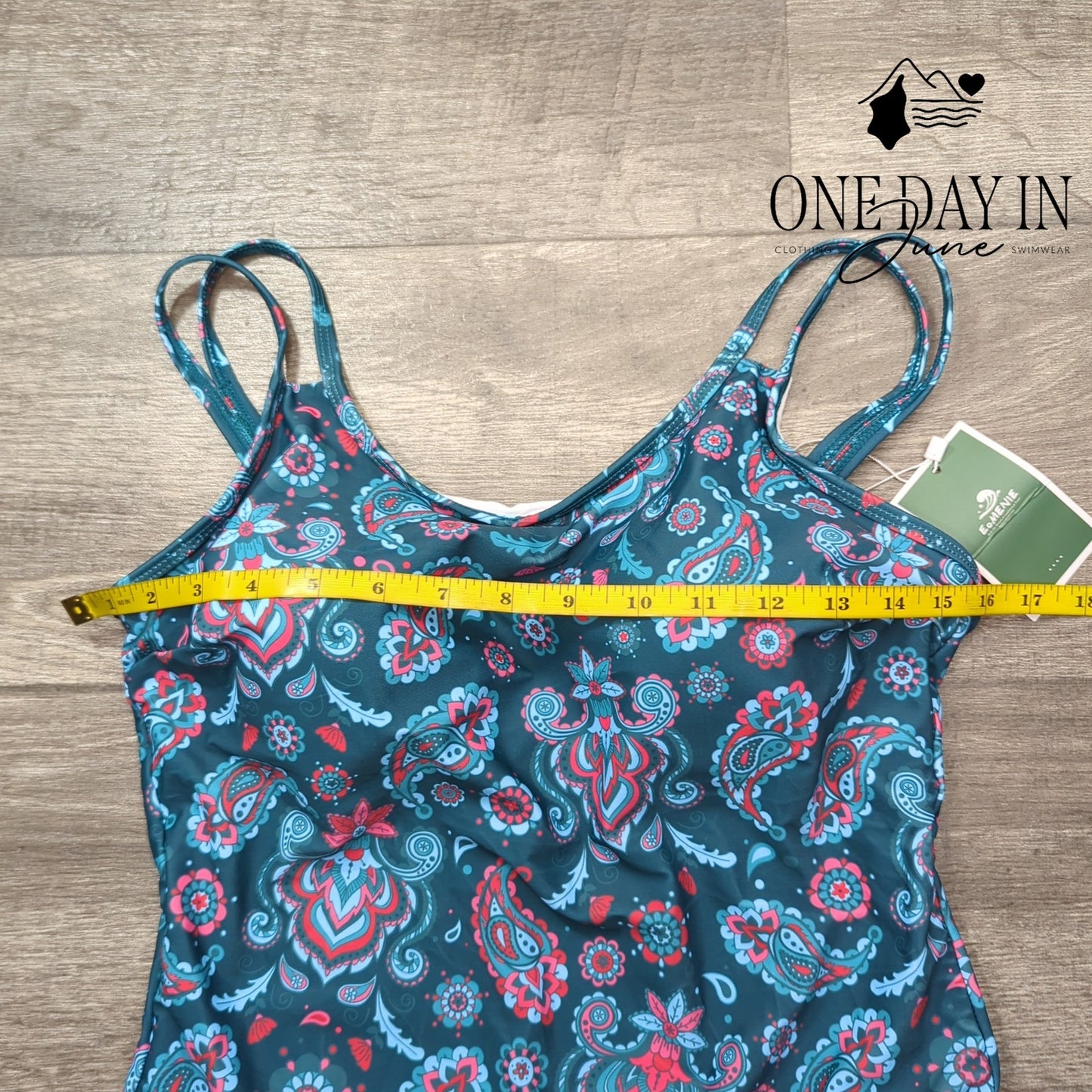 Eomenie Paisley Swimdress One Piece Swimsuit Size L