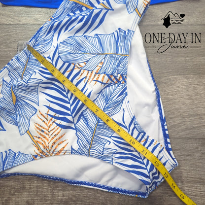 CharmLeaks Tropical Crop Top Bikini Swimsuit Size XL