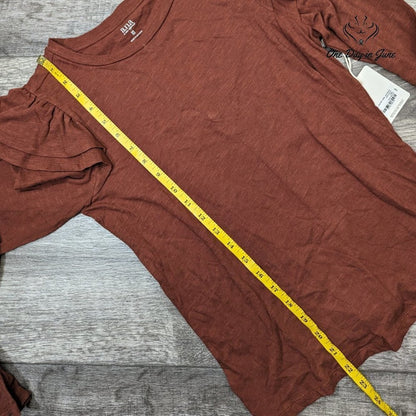 A.n.a Long Sleeve Ruffle Shoulder Tee Shirt Size XS