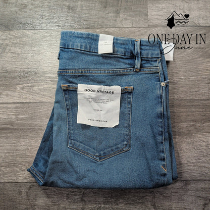 Good American Good Vintage Straight Leg Jeans Blue NWT Size 16