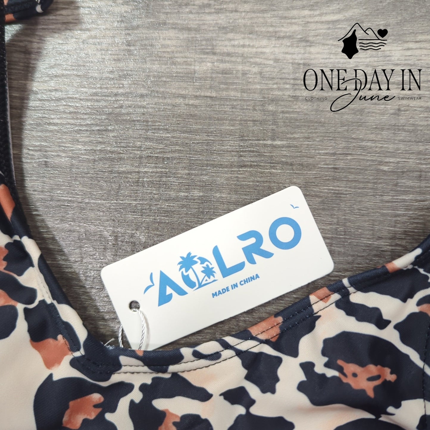 Aolro Leopard Drawstring One Piece Swimsuit Size S