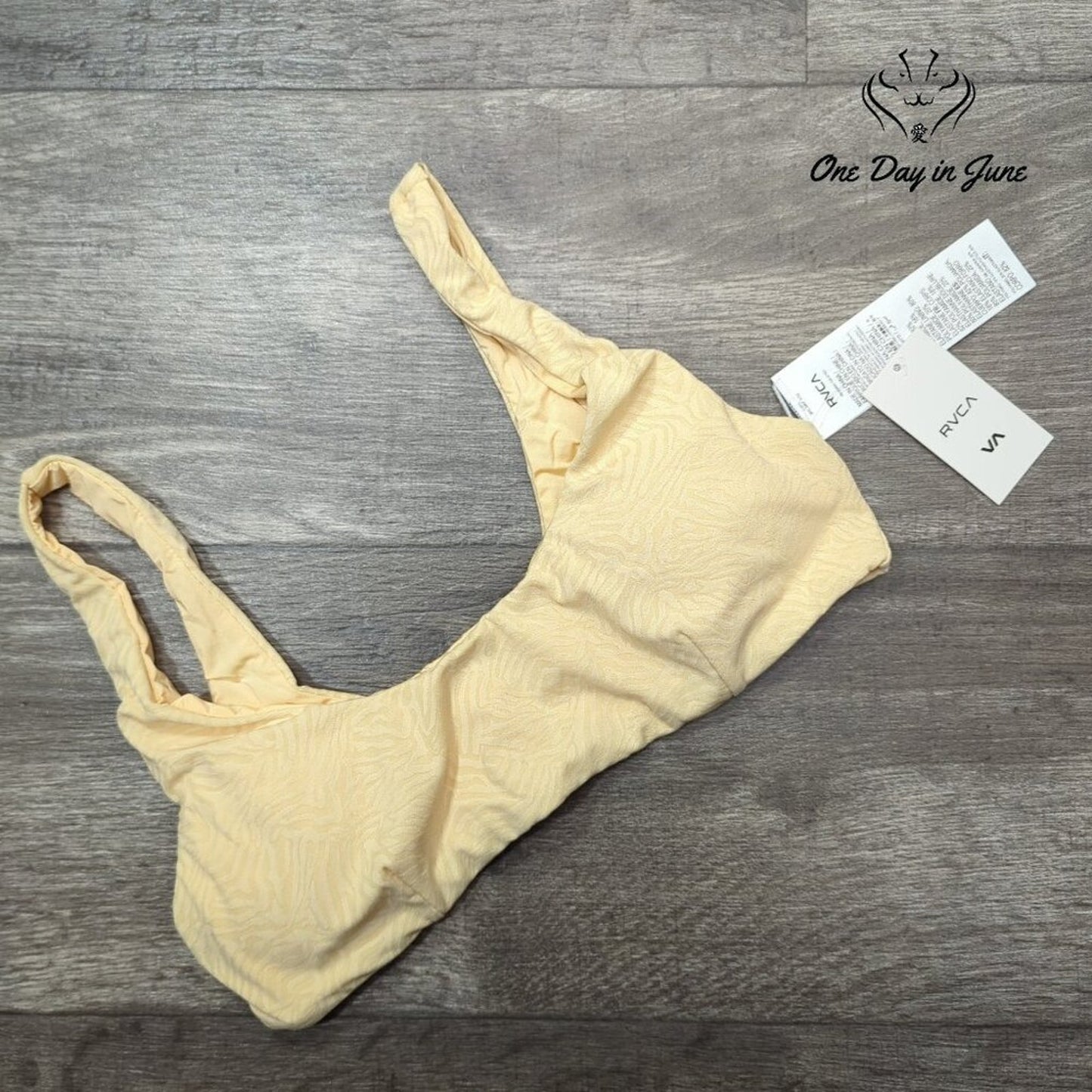 RVCA Run Wild Scoop Neck Bikini Top Size M