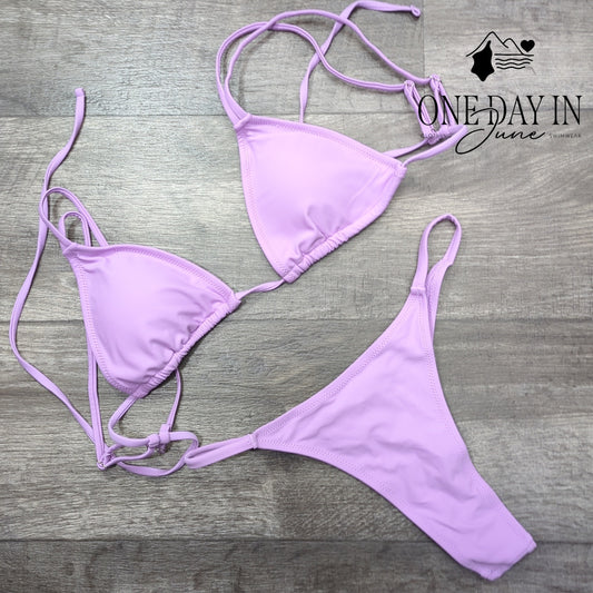 Aleumdr Adjustable Triangle Thong Bikini Swimsuit Size M