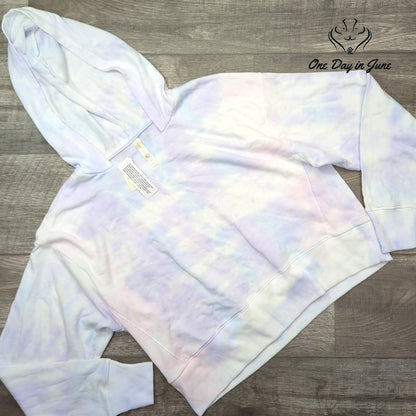 Live Love Dream Tie Dye Pullover Hoodie Pastel Blue Pink Purple NWT Size XL