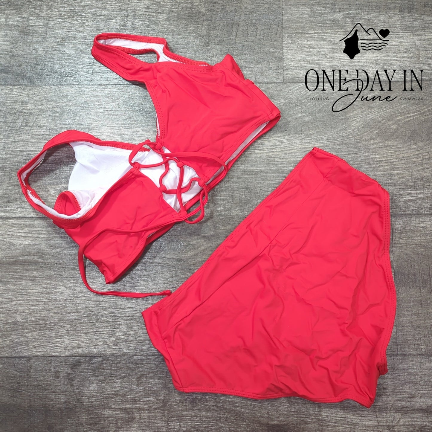 Limeeke Twist Front Lace Up Back Bikini Swimsuit Size XL