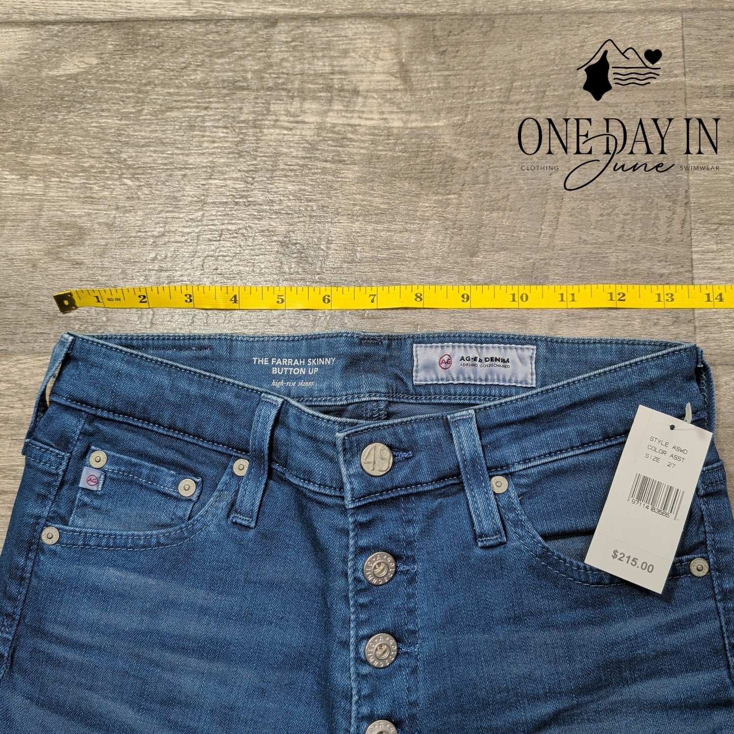 AG Adriano Goldschmied Farrah Skinny HighRise Blue Stretch Jeans NWT Size 4 (27)