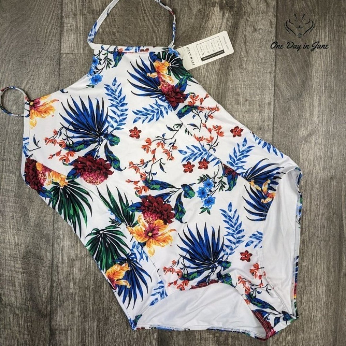 Finwanlo Criss Cross Lace Up One Piece Swimsuit Size XL