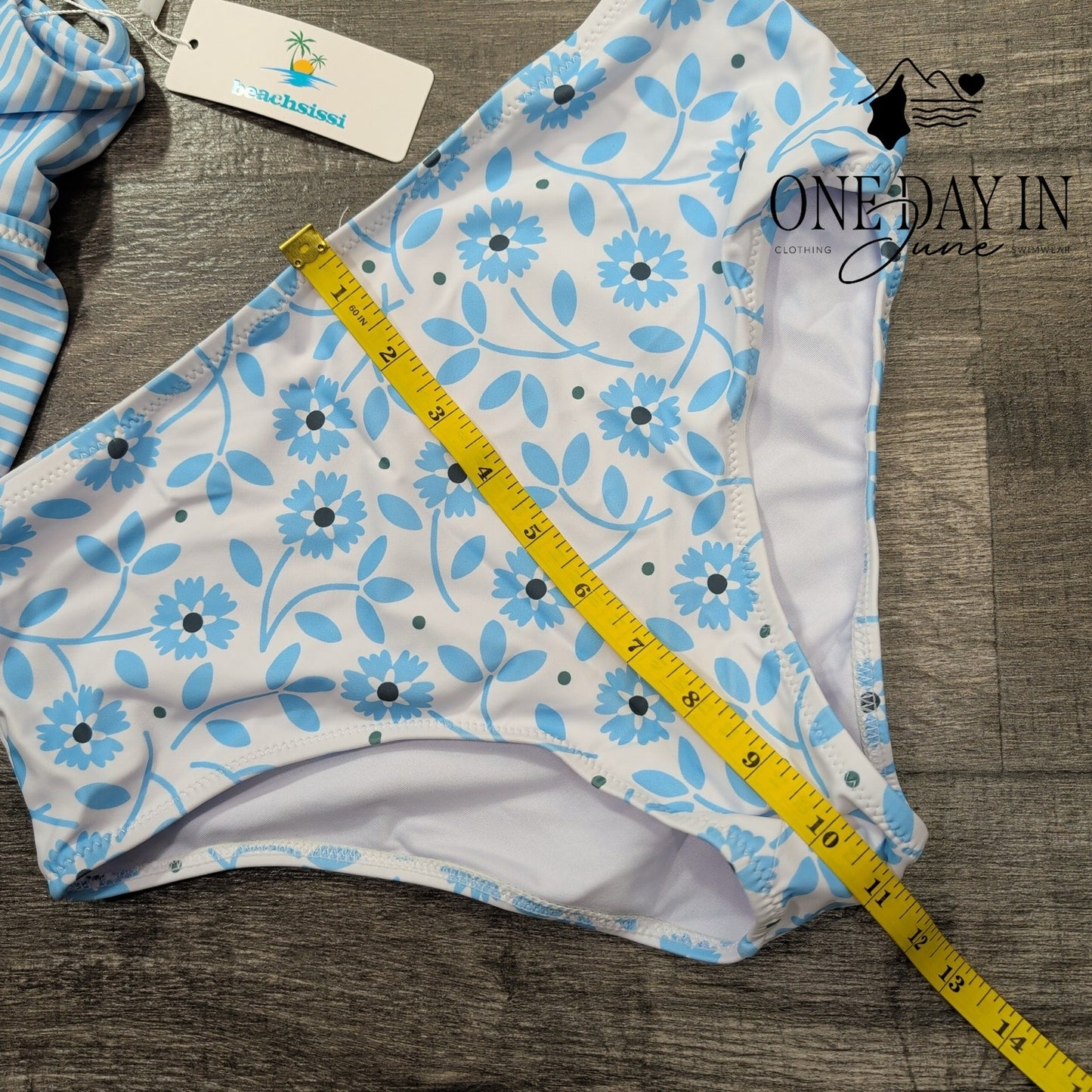 Beachsissi V Neck Floral Bikini Swimsuit Size S