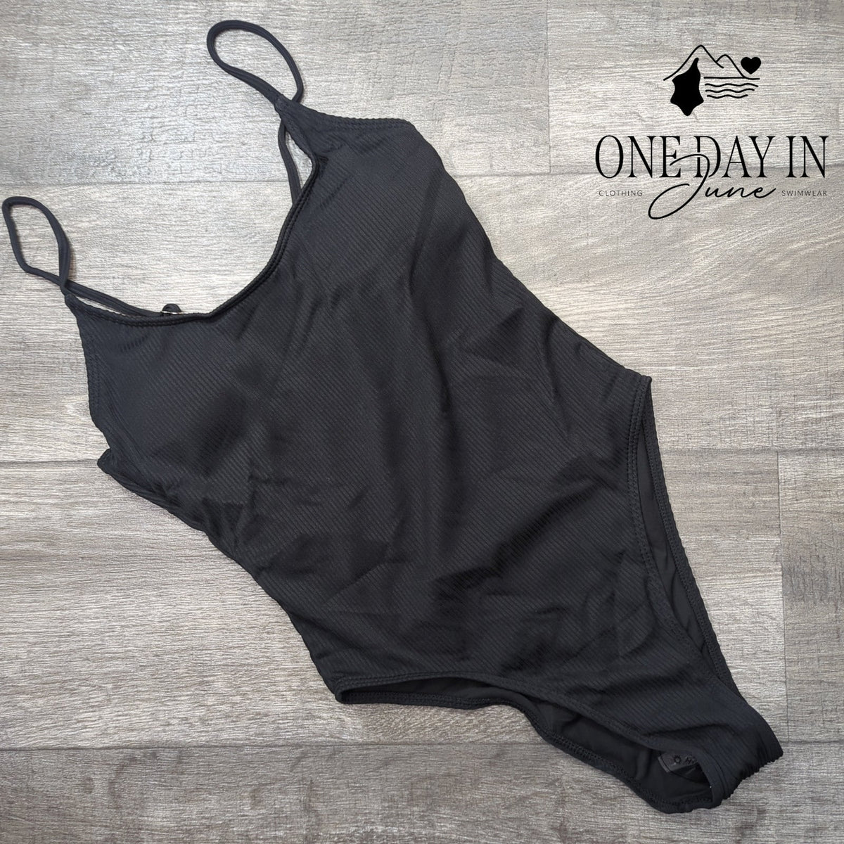 Aleumdr Ribbed High Cut Cheeky One Piece Swimsuit Black Size S