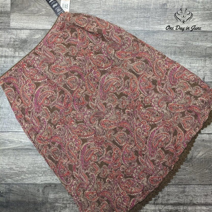 Style & Co Aged Paisley Boho Midi Skirt Size 12