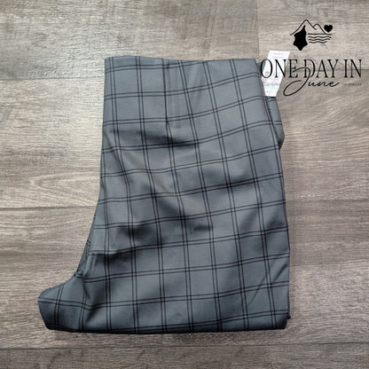 Maurices High Rise Skinny Ponte Pants Long Gray Black Plaid Pull On NWT Size XL