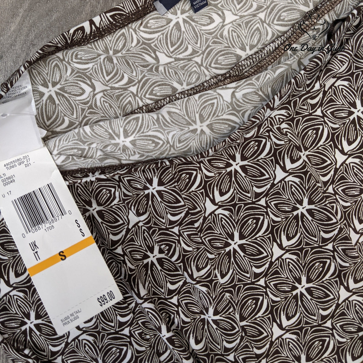 Anne Klein Floral Pleated Midi Skirt Brown Ivory NWT Size S