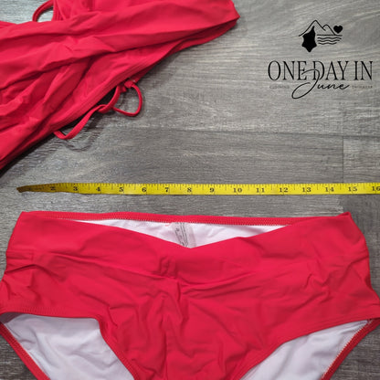 Limeeke Twist Front Lace Up Back Bikini Swimsuit Size XL