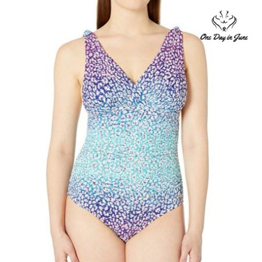 Athena Surplice One Piece Swimsuit Size 12