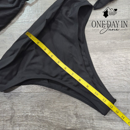 Aleumdr U Wire Tie Back Cheeky Bikini Swimsuit Size M