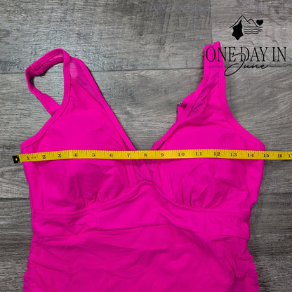 Blooming Jelly Mesh Drawstring One Piece Swimsuit Size L