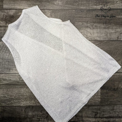 Chico's Sleeveless Sweater Top Size 1 (8-10)