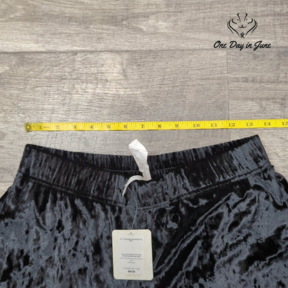 Fabletics Go-To Crushed Velour Wide Leg Pants Black NWT Size M