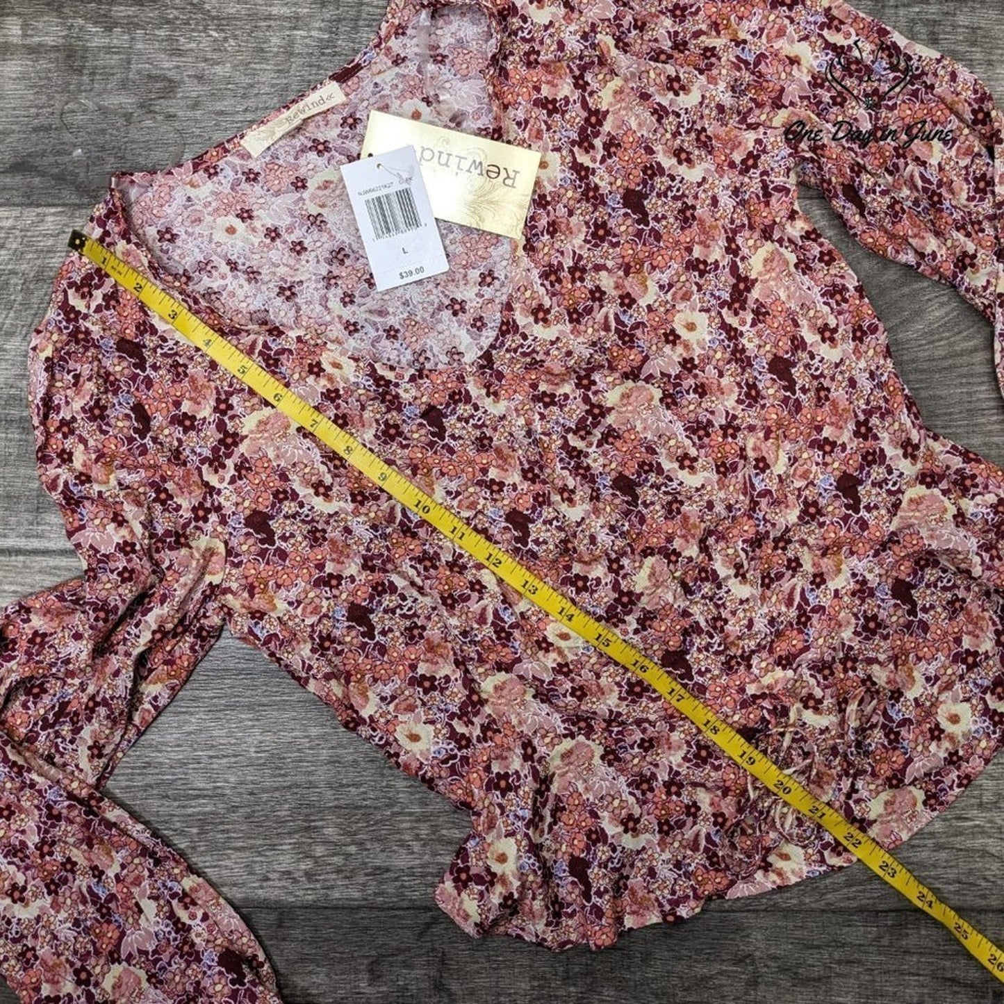 Rewind Floral Long Sleeve Blouse Size L