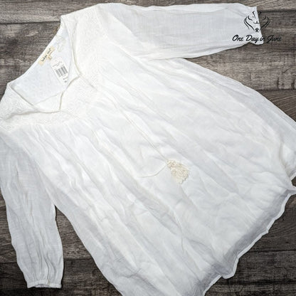 Indigo Soul Long Sleeve Yoke Top Size S