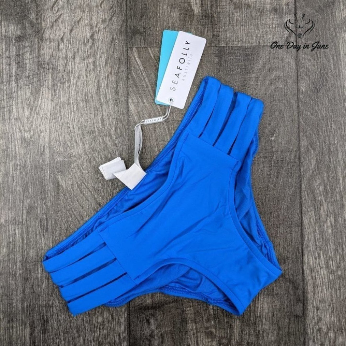 Seafolly Multi Strap Hipster Full Coverage Bikini Bottom Size 2