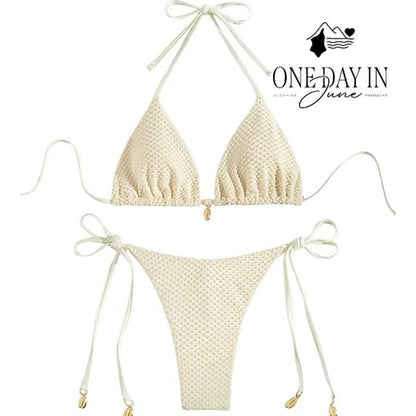 Zaful Tie Back Tie Side Bikini Swimsuit Size S
