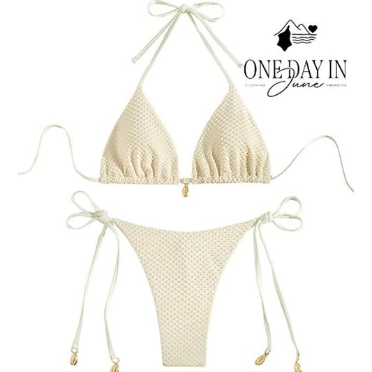 Zaful Tie Back Tie Side Bikini Swimsuit Size S
